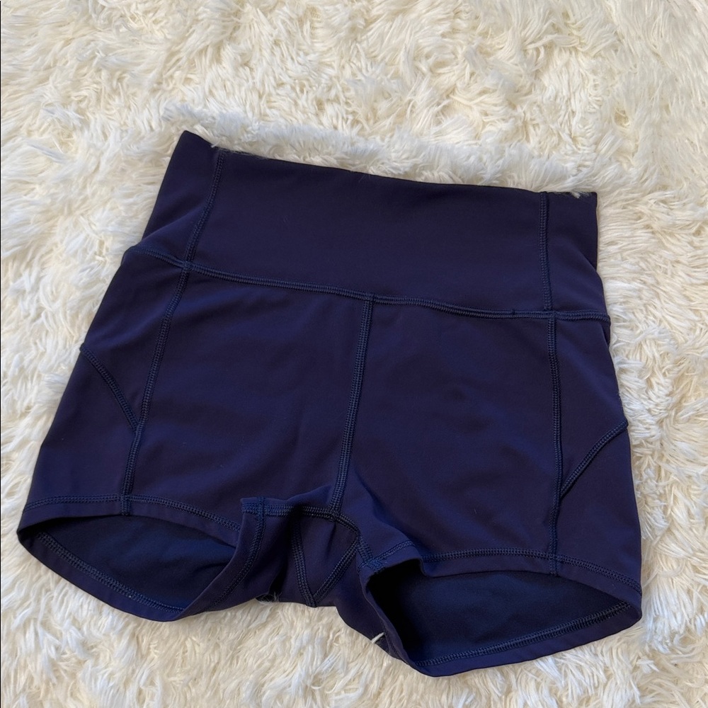 Lululemon Navy High-Waisted Shorts